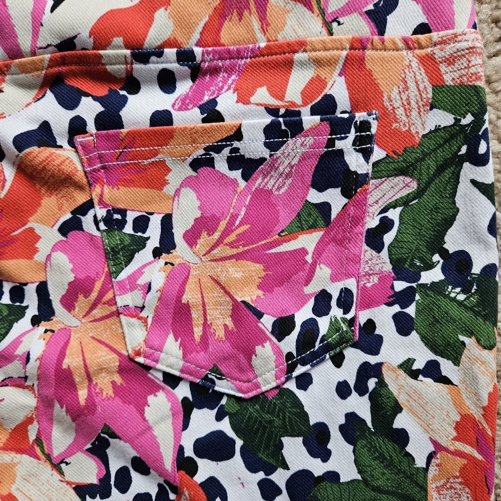 SIZE XL UTOPIA leggings capri floral flower multicolored - Picture 5 of 8